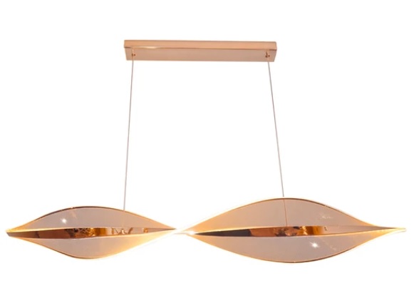 Pendente LED Multitemperatura 48W 100CM Acrílico/Metal Dourado Sindora QD05200