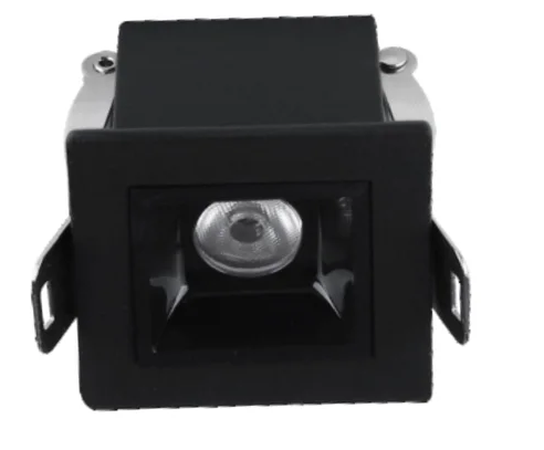 Spot De Embutir LED Downlight Evon Quadrado 3000K 2W 4,5x4,5cm Alumínio Preto - Astra LED DL-7302