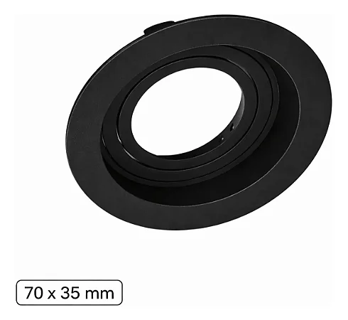 Embutido Recuado Redondo Mini Dicroica Ø7x3,5cm Termoplástico preto - Moon Iluminação 1060267