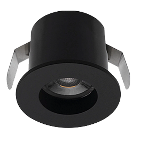 Embutir LED Móbili Redondo Para Móveis 25° IRC 90 3000K 1,5W Bivolt (D) 3,7cm x (A) 2,9cm ABS e Policarbonato Preto - Stella STL21911PTO/30