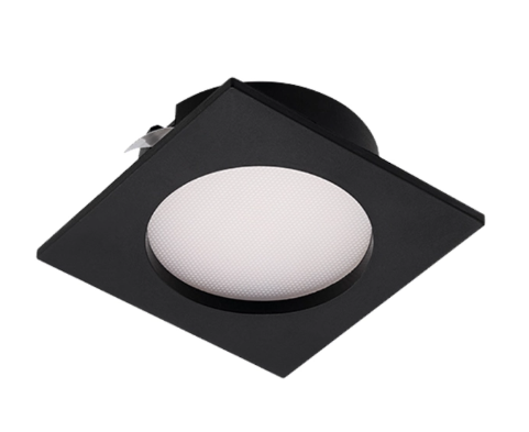 Embutir LED Móbili Quadrado Para Móveis 100° IRC 90 3000K 2,5W Bivolt (L) 5,8cm x (P) 5,8cm x (A) 2,1cm ABS e Policarbonato Preto - Stella STL21916PTO/30