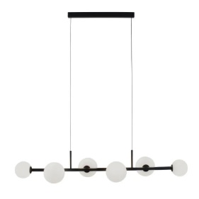 Pendente Orbit (A) 26,5cm x (L) 105cm x (P) 16cm Alumínio e Vidro Preto - Casual Light Studioluce PDH1527PT