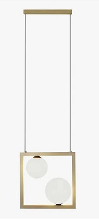 Pendente Orbit 26x26x12cm Alumínio e Vidro Dourado e branco fosco - Casual Light Studioluce PDH1533DO