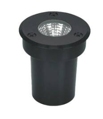 Embutido De Solo Chão LED Felis Redondo Externo 3000K 5W Bivolt (A) 7,5cm x (D) 6,5cm Alumínio e Inox Preto - Astraled ES-6916
