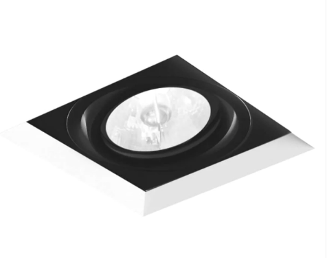 Spot de Embutir Newline IN61301 Branco e Preto No Frame II Quadrado Mini Dicroica 6,1x6,1x7cm Alumínio