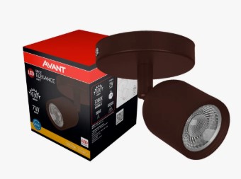 Spot de Sobrepor LED Elegance 3000K 7W Bivolt (D) 12cm x (A) 7,5cm Policarbonato Preto - Avant 250020579
