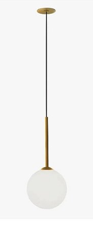 Pendente Orbit (D) 12cm x (A) 32cm Alumínio e Vidro Dourado e Fosco - Casual Light Studioluce PDH1559DO