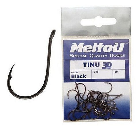 25 Anzóis Tinu 3d Black Nº 07 - Meitou