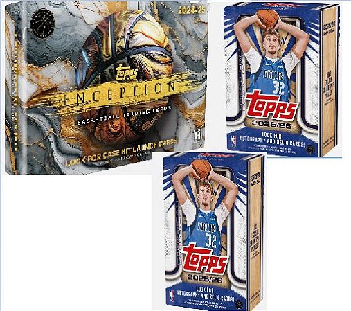 Break 857 - Break NBA 2x Blasters Topps 2025/26 + 1 NBA Inception 2024/25 Total 175 Cards - 2 Autos Garantidos"NÃO É VENDA DE CAIXA LACRADA - É BREAK "