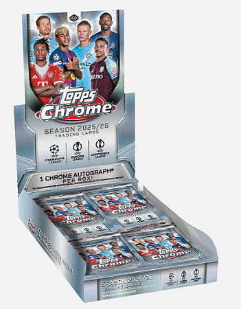 Break 1034- Topps Chrome 2025/26 - 1x Hobby Box- 80 Cards - 1 Auto Garantido - " Atenção não é Lacrado, é Break"