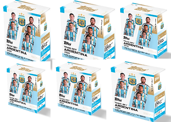 Break 1057 - 6x Box Team Set Argentina 2025/26 - Escolha o 1 Jogador + 1 no sorteio - " Atenção não é lacrado,é Break"