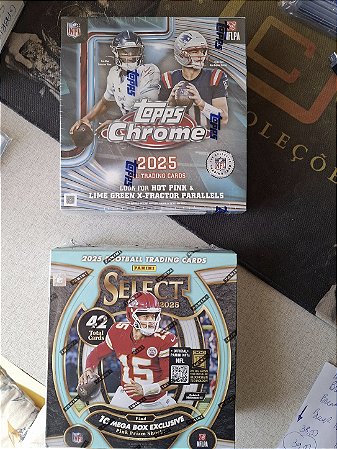 Break 1150 - 2x Mega Box - Topps Chrome NFL + Panini Select -95 Cards "Atenção não é Lacrado, é Break"
