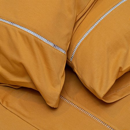 Jogo de Cama Casal em Ponto Palito (3 peças)