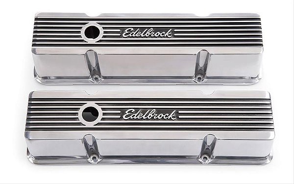 Par de Tampas de Válvula Edelbrock - Modelo alto Chevy
