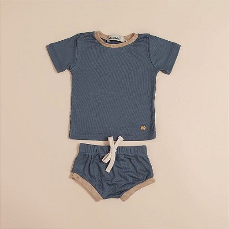 Conjuntinho T-shirt + Short Vintage Denim