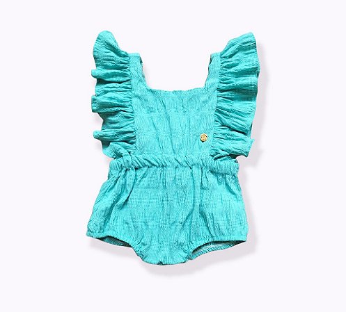 Macaquinho Frufru Vichy Acqua