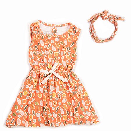 Vestido Fresh + Faixa Flor Aquarela