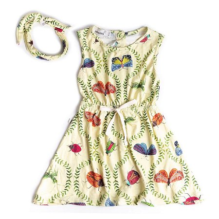 Vestido Fresh + Faixa Insetos