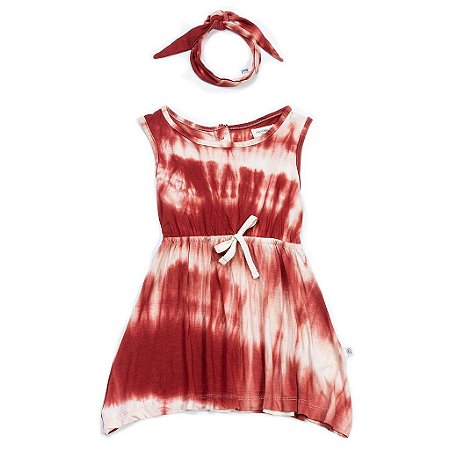 Vestido Fresh Tie Dye + Faixa - Ferrugem