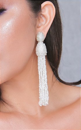 Brinco Tassel de Miçangas  Cristal