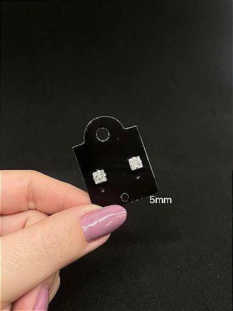 Brinco Ponto de Luz Quadrado | Prata 925