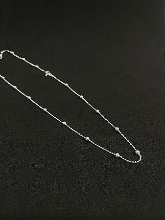Colar Corrente e Esferas | Prata 925