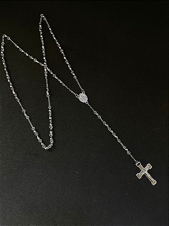 Colar estilo Terço / Aço inoxidável