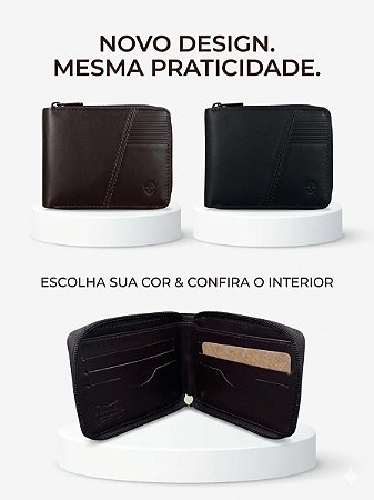 Carteira Masculina Com ziper