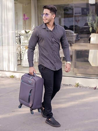 Camisa Social Slin Fit Micro Xadrez