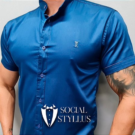 Camisa Social Azul bebe -  Gola Padre