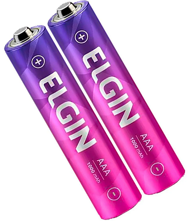 Pilha Recarregável AAA C/2 1.2V 1000mAh Elgin