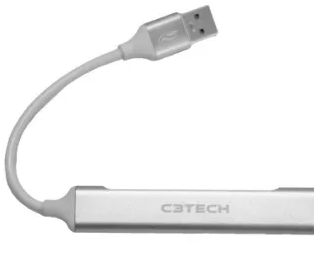 Hub USB 3.0 4 Portas C3Tech HU-320 Prata/Branco