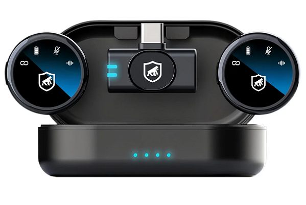 Microfone De Lapela Magnética Tipo-C C/ Adaptador Lightning Armor Gshield