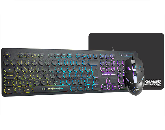 Kit Gamer Teclado + Mouse + MousePad KM76+ MOD7+FX-X2418 K-MEX Preto