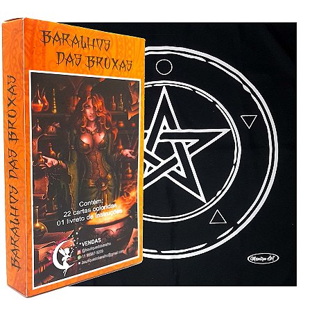 Kit Bruxa Iniciante Tarô das Bruxas c/ manual e Toalha Wicca