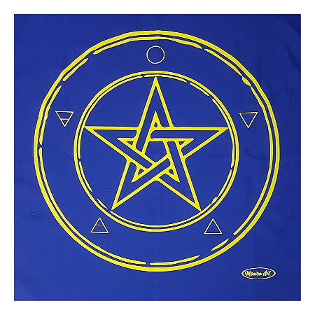 Toalha Wicca Pentagrama Toalha Tarô com Brilho Azul Am 70CM