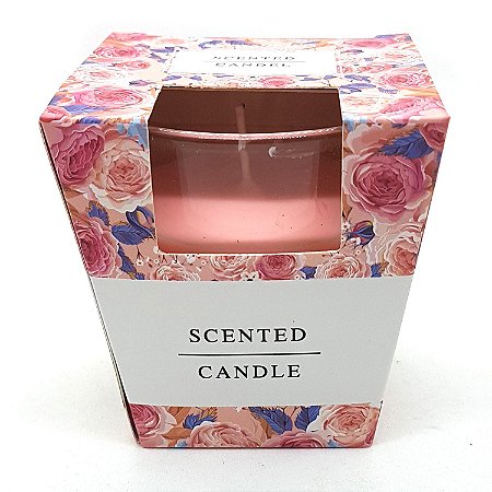 Vela Aromática Aroma Flores Vermelhas Vela Copo de Vidro
