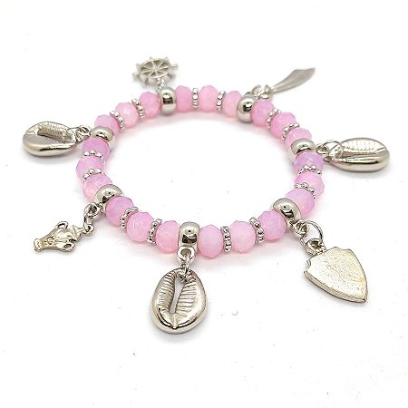 Pulseira Obá Orixás Umbanda Candomblé Rosa Ajustável