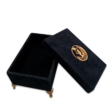 Porta Tarô Baralho Veludo Preto Cigana Artesanal Espiritual