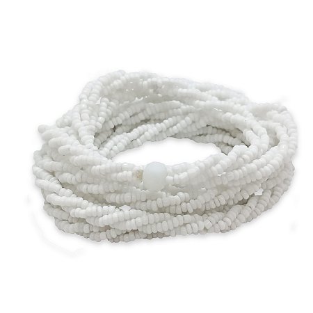 Guia Brajá Branco Oxala 3 Fios Trançado 60cm Umbanda
