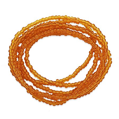 Guia Laranja Cristal Orixás Conexão Espiritual 60cm Paz