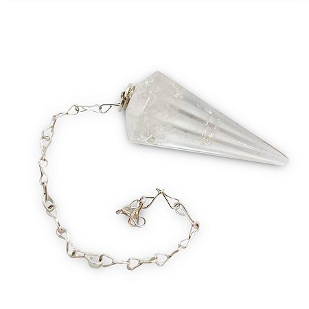 Pêndulo Pedra de Cristal Lapidado Radiestesia Proteção