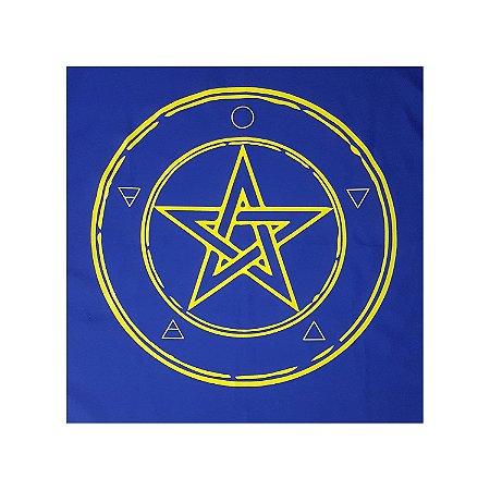 Toalha Pentagrama Wicca Para Leitura de Tarô Azul 70CM