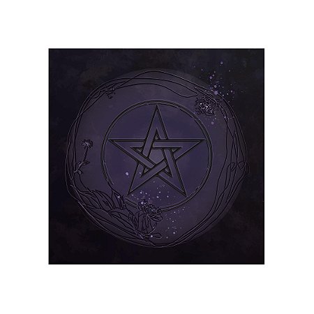 Toalha Para Leitura de Tarô Pentagrama Wicca Roxo 70CM