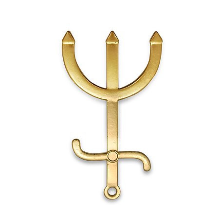 Pingente Tridente Exu Dourado Proteção Espiritual 10 cm