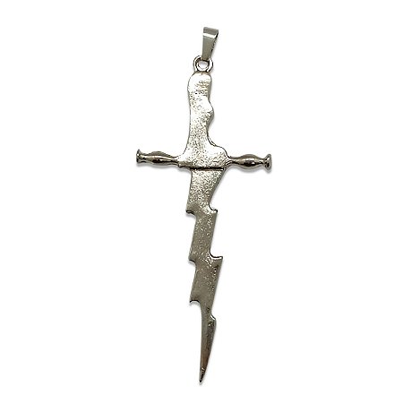Pingente Adaga Antiga Decorativa Metal Brilhoso Raio 8 cm