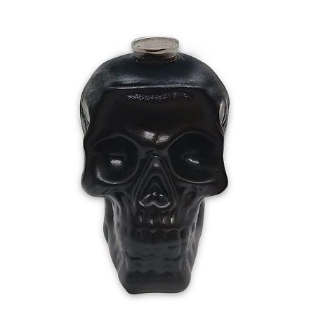 Porta Velas Caveira Preta Velas Faiança queimada 14 cm