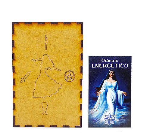 Kit Oráculo Energético 41 cartas e Porta Tarô Caixa Madeira