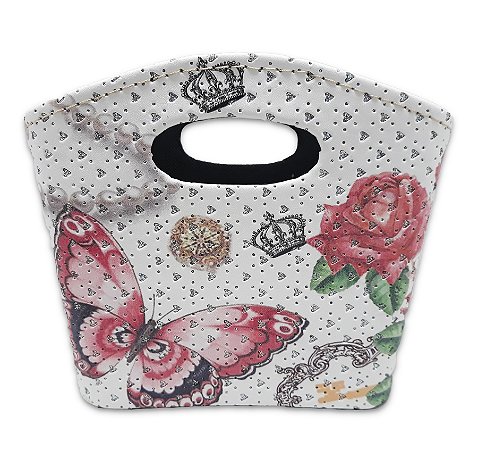 Porta Revista ou Cesto de Flores Formato Bolsa Borboletas