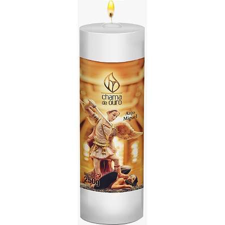 Vela Votiva São Miguel Arcanjo Com Linda Imagem 250g